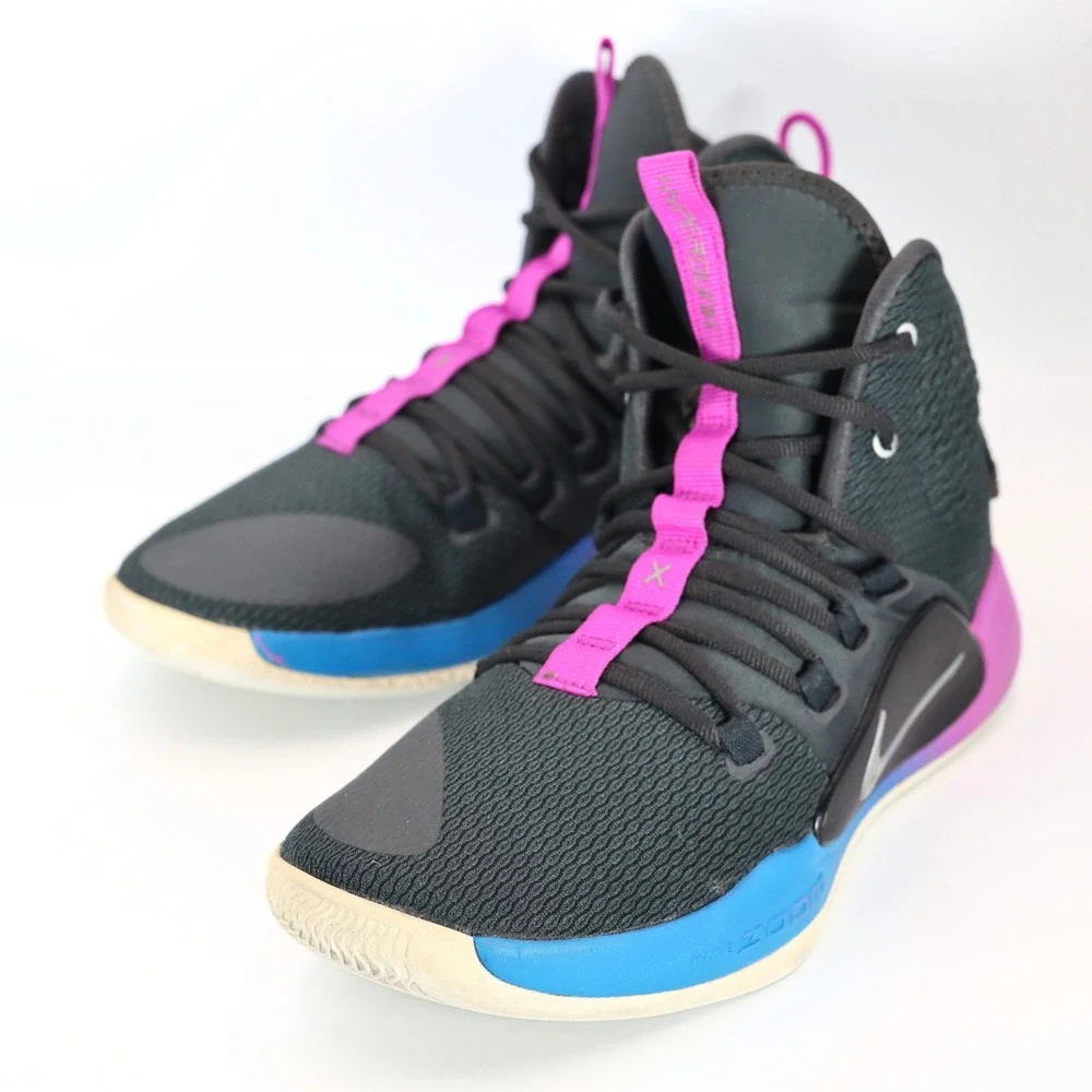 Nike Hyperdunk X Shoes Mens 9 Black Blue Pink High Top Basketball AO7893-002